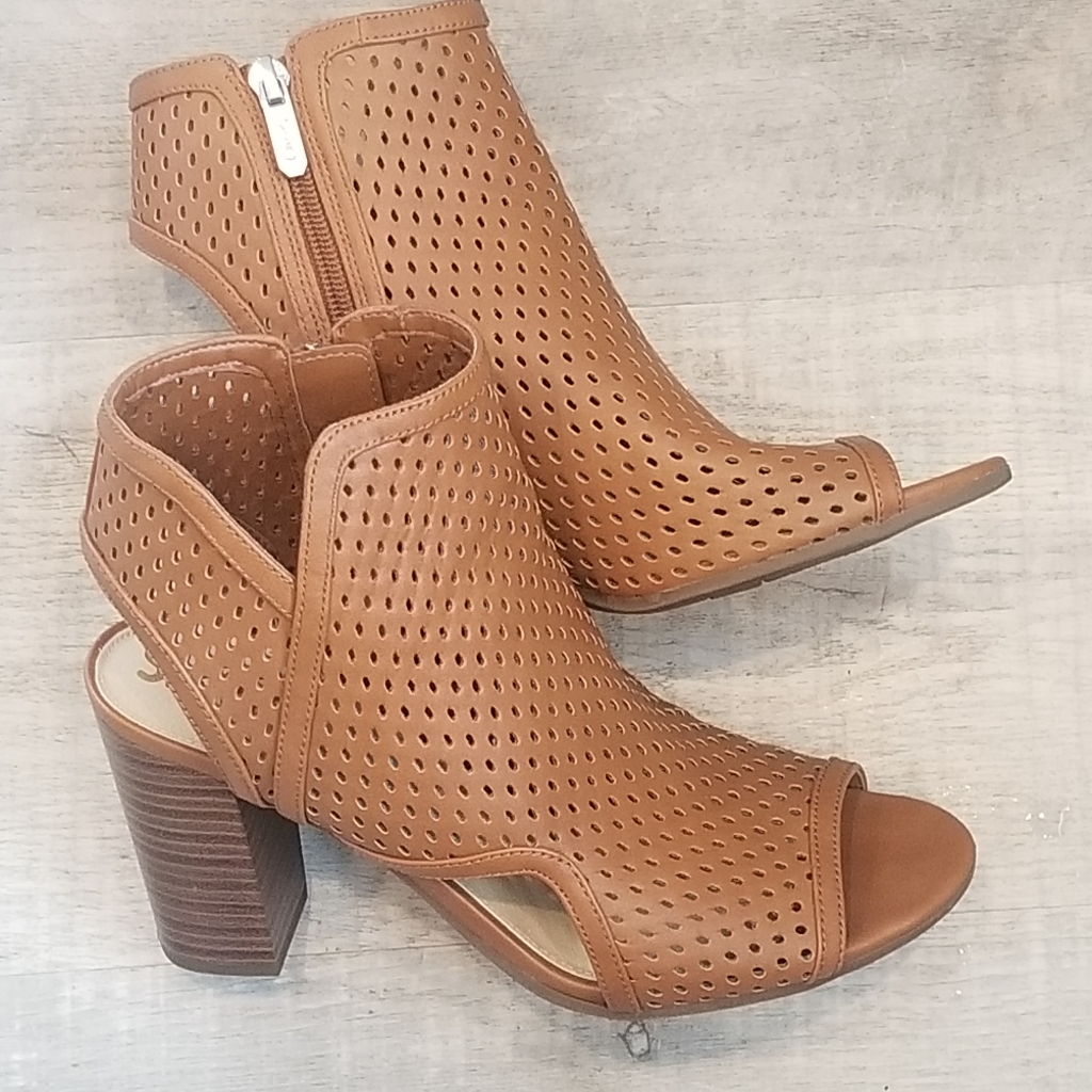 Brown Opened Toe Booties